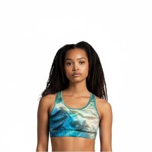 Nike Dri Fit Teal and White Sports Bra